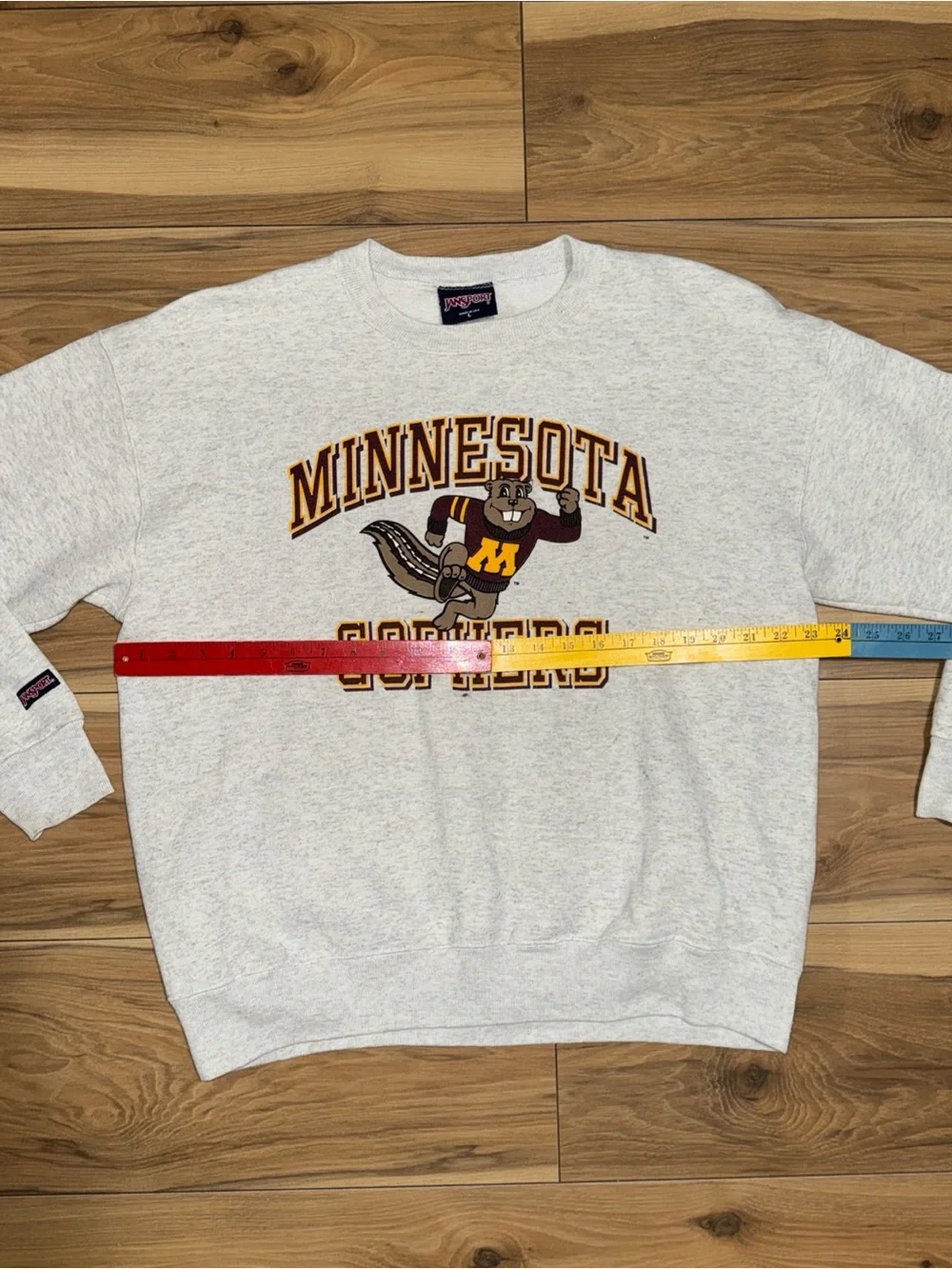 Minnesota Gophers Sweater L/M Pre Shrunk College Football Pullover Gray USA Made